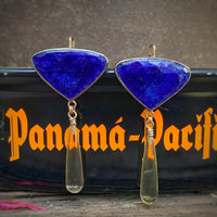 Lapis Lazuli and Lemon Quartz Earrings